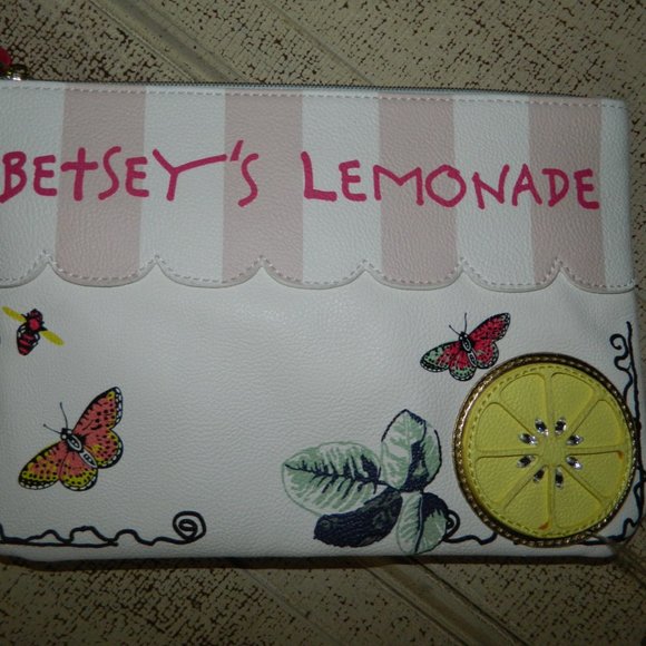 Betsey Johnson Lemonade Zipper Clutch Pouch - Picture 2 of 5